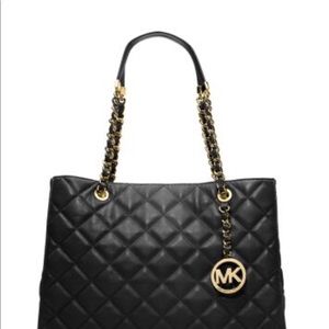 Michael Kors black quilted bag with bonus scarf